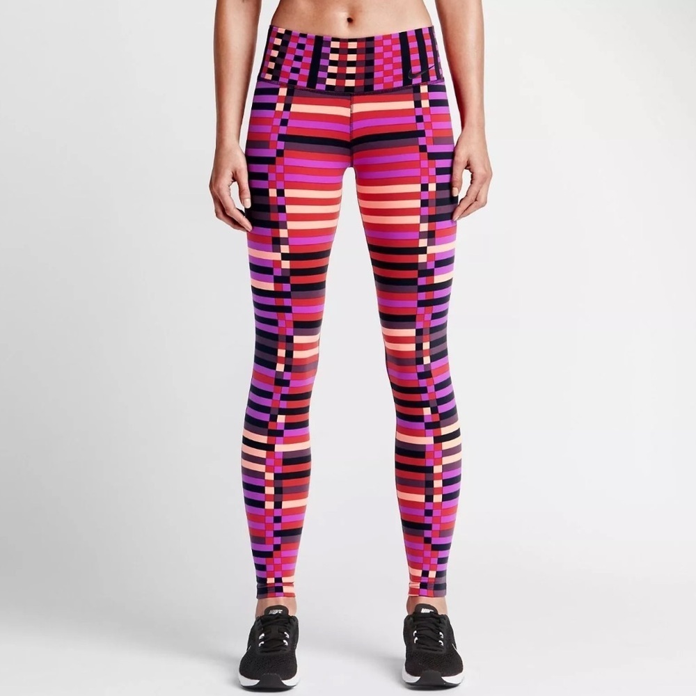 Nike dry fit Colorful Striped Women's Leggings size medium